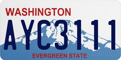 WA license plate AYC3111