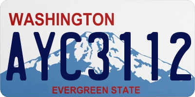 WA license plate AYC3112
