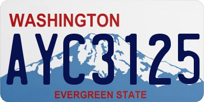 WA license plate AYC3125