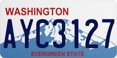 WA license plate AYC3127