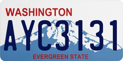 WA license plate AYC3131