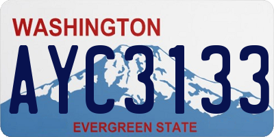 WA license plate AYC3133