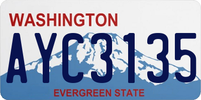 WA license plate AYC3135