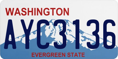 WA license plate AYC3136
