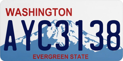 WA license plate AYC3138