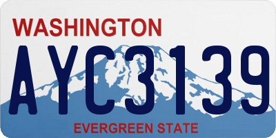 WA license plate AYC3139