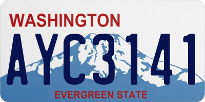 WA license plate AYC3141