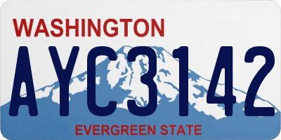 WA license plate AYC3142