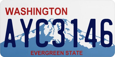 WA license plate AYC3146