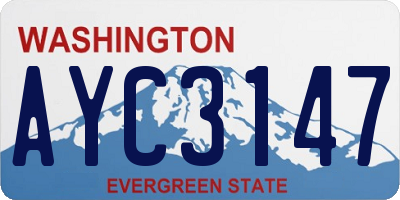 WA license plate AYC3147