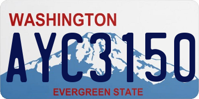 WA license plate AYC3150