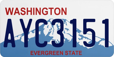 WA license plate AYC3151