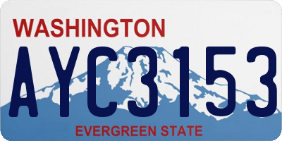 WA license plate AYC3153
