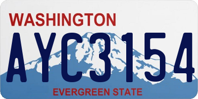 WA license plate AYC3154
