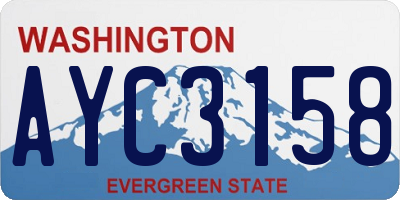 WA license plate AYC3158