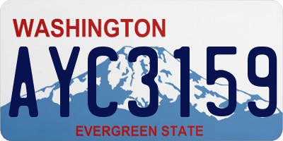 WA license plate AYC3159