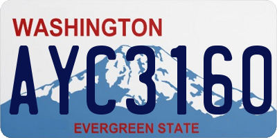 WA license plate AYC3160