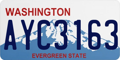 WA license plate AYC3163