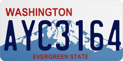 WA license plate AYC3164