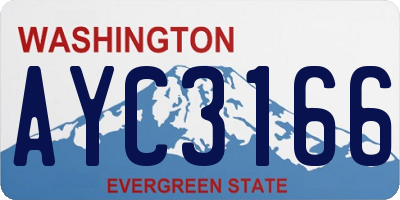 WA license plate AYC3166