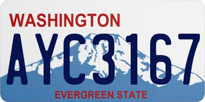 WA license plate AYC3167