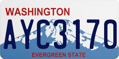 WA license plate AYC3170