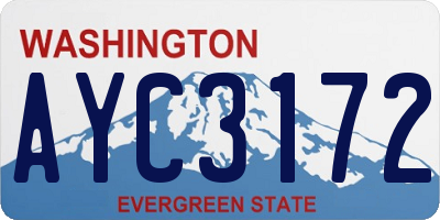 WA license plate AYC3172