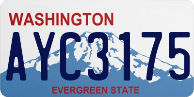 WA license plate AYC3175
