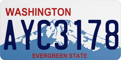 WA license plate AYC3178