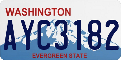 WA license plate AYC3182