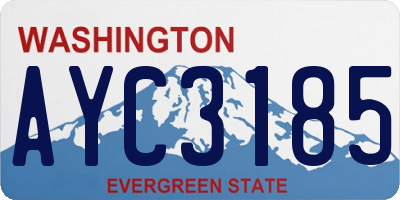 WA license plate AYC3185
