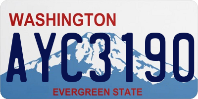 WA license plate AYC3190