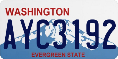 WA license plate AYC3192
