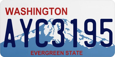 WA license plate AYC3195