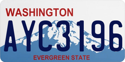 WA license plate AYC3196