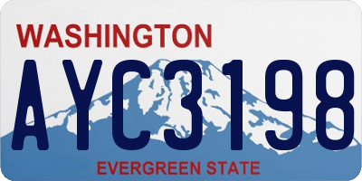 WA license plate AYC3198