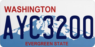WA license plate AYC3200