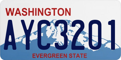 WA license plate AYC3201