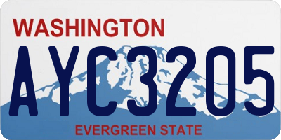 WA license plate AYC3205
