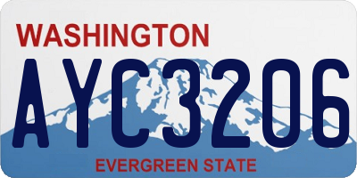 WA license plate AYC3206