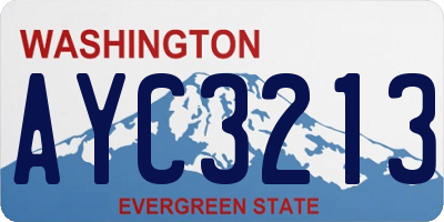 WA license plate AYC3213