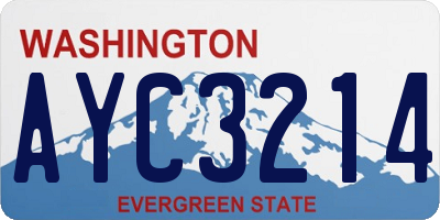 WA license plate AYC3214