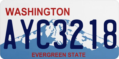 WA license plate AYC3218