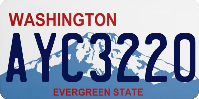 WA license plate AYC3220