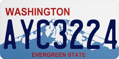 WA license plate AYC3224