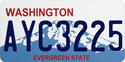 WA license plate AYC3225