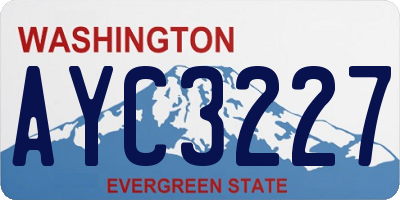 WA license plate AYC3227
