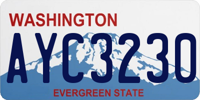 WA license plate AYC3230