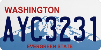 WA license plate AYC3231