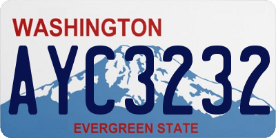WA license plate AYC3232
